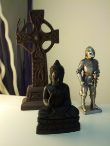 cross buddha and soldier