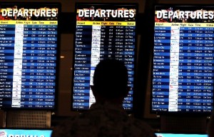 airport departures sign