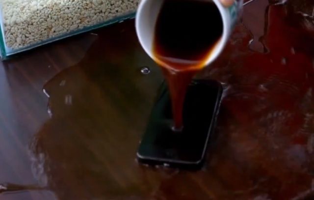 spilling coffee